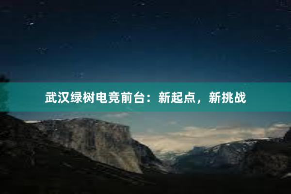 武汉绿树电竞前台：新起点，新挑战